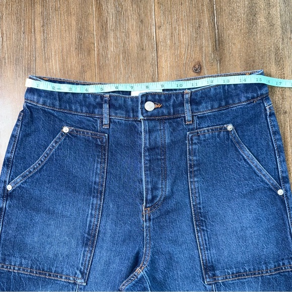 LOFT High Rise Straight Leg Jeans Medium Blue Utility - Picture 5 of 13